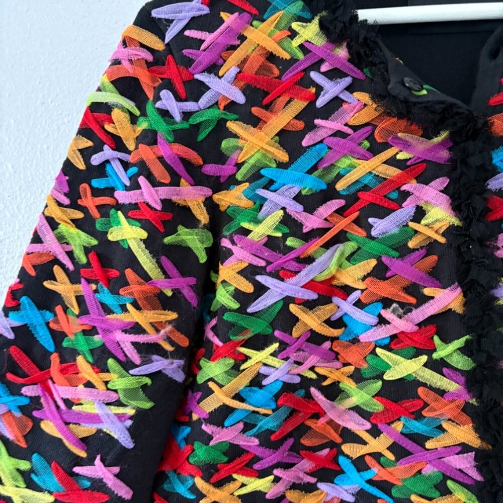 Michael Simon Colorful Criss Cross Mesh Ribbon Ca… - image 5